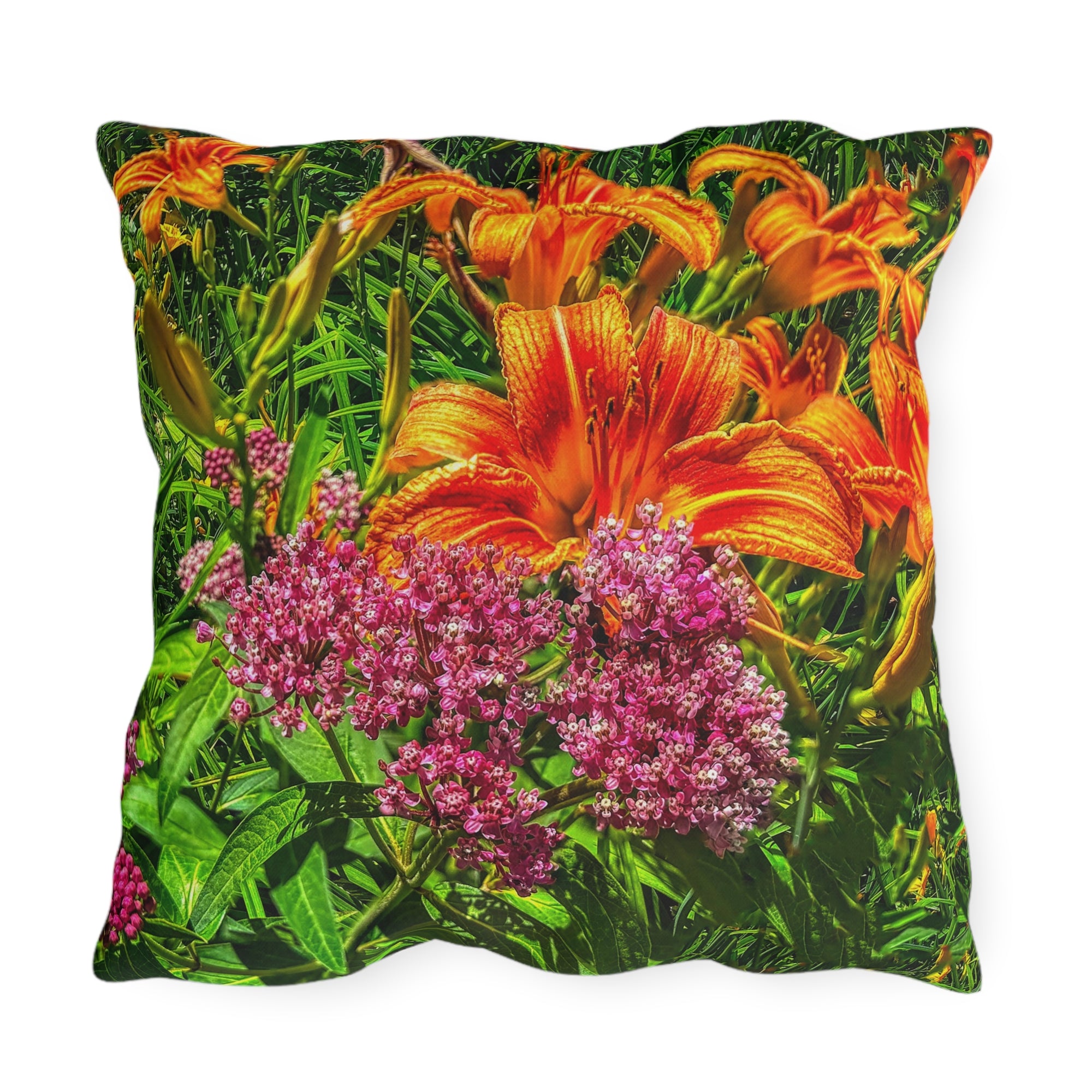 Copy of Pink Coneflower Outdoor Pillow — Garden Floral Patio Accent Cushion
