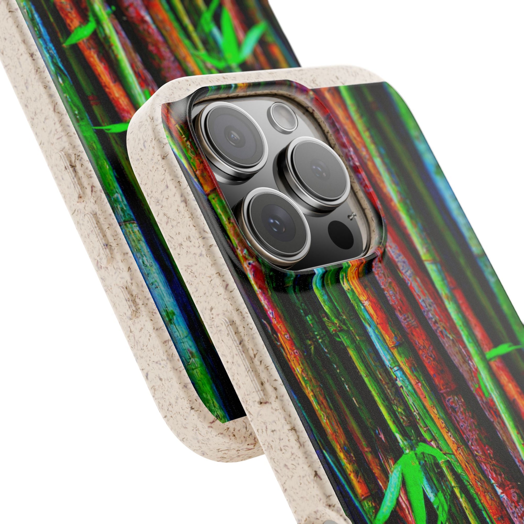 Biodegradable Phone Case — Colorful Bamboo Forest Eco-Friendly iPhone Cover