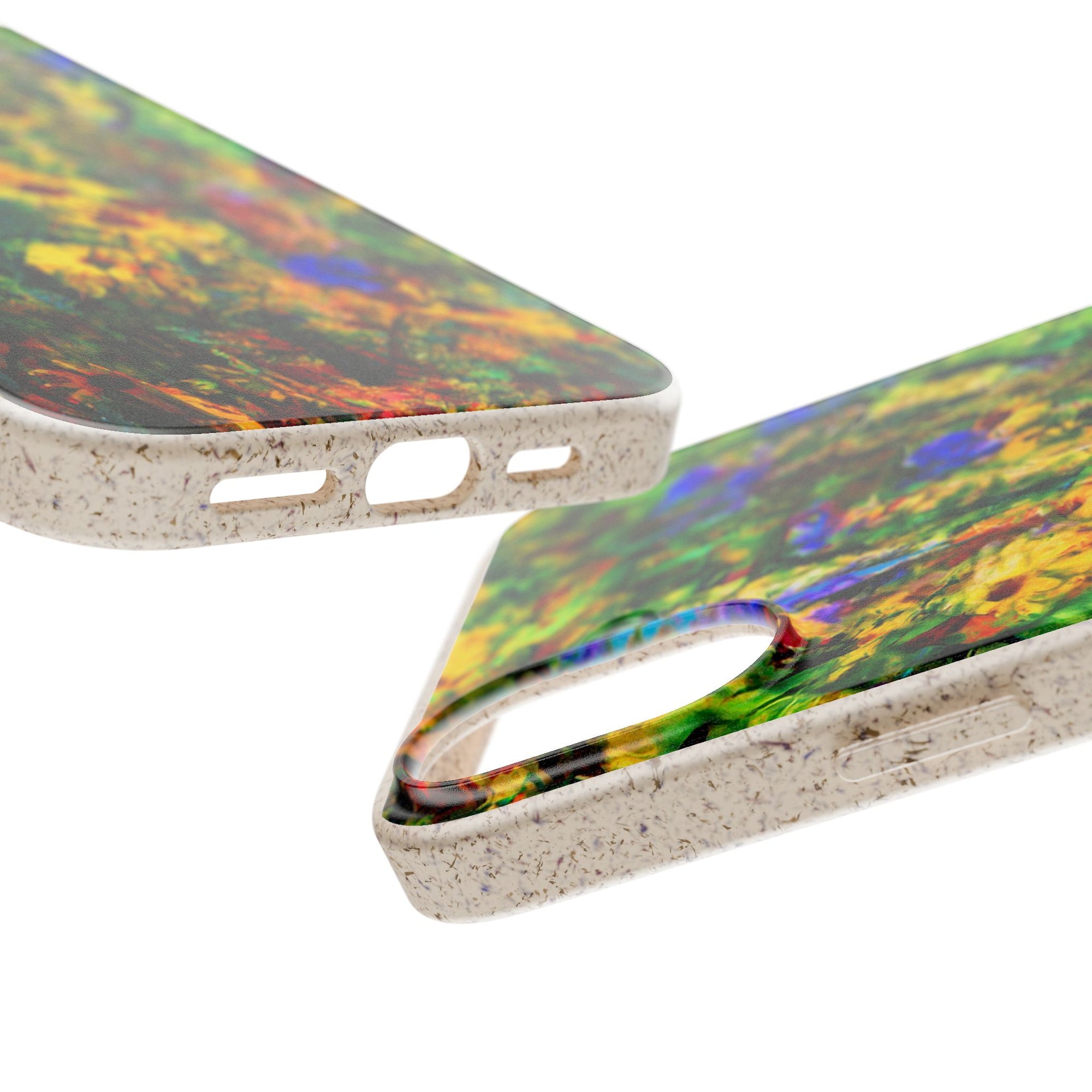 Biodegradable Floral Art Phone Case — Eco-Friendly Abstract Wildflower Design