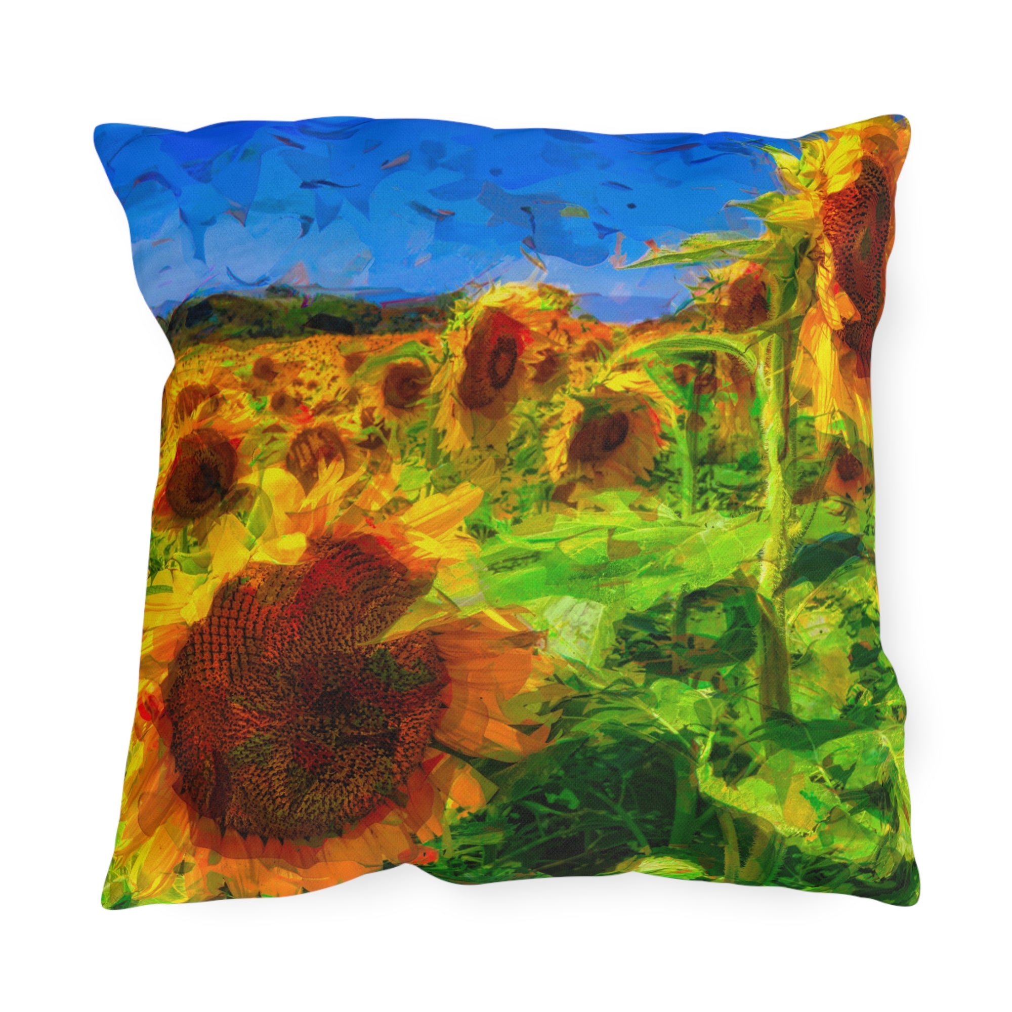 Copy of Floral Garden Outdoor Pillow — Bright Pink &amp; Green Botanical Throw for Patio