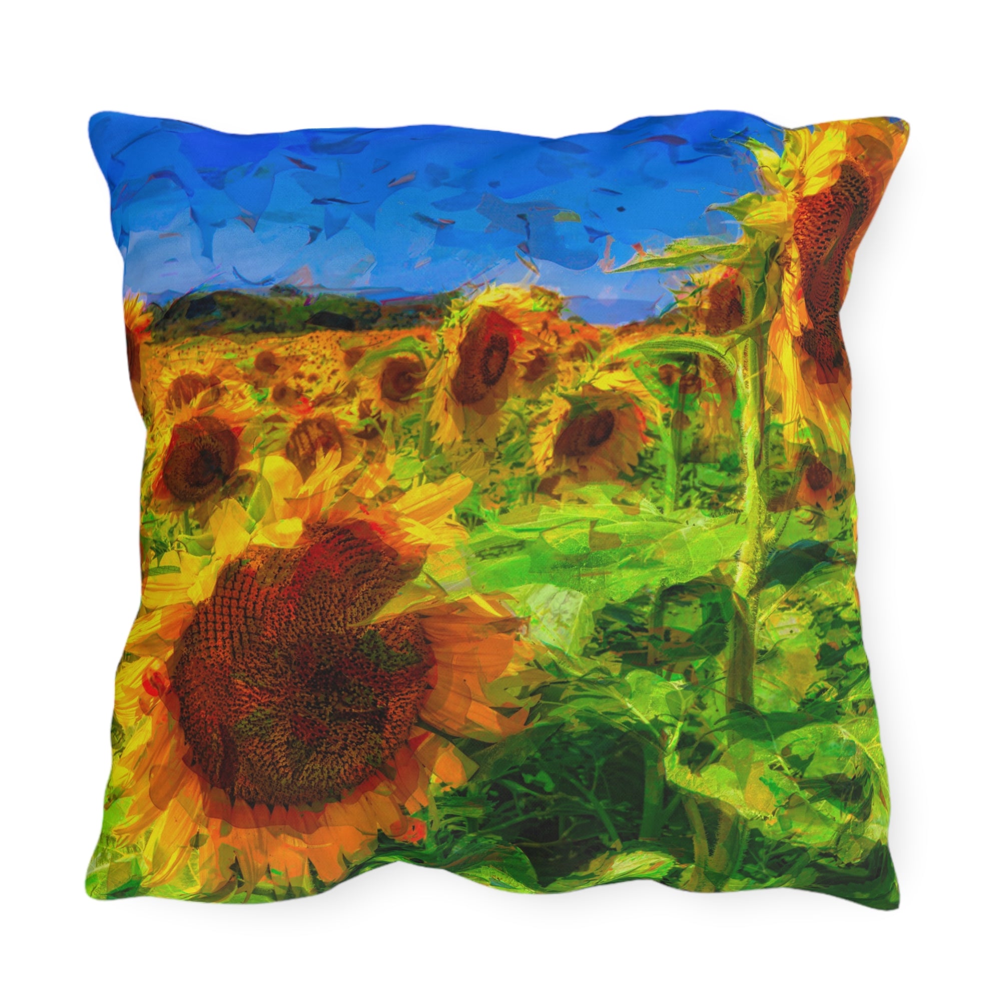 Copy of Floral Garden Outdoor Pillow — Bright Pink &amp; Green Botanical Throw for Patio