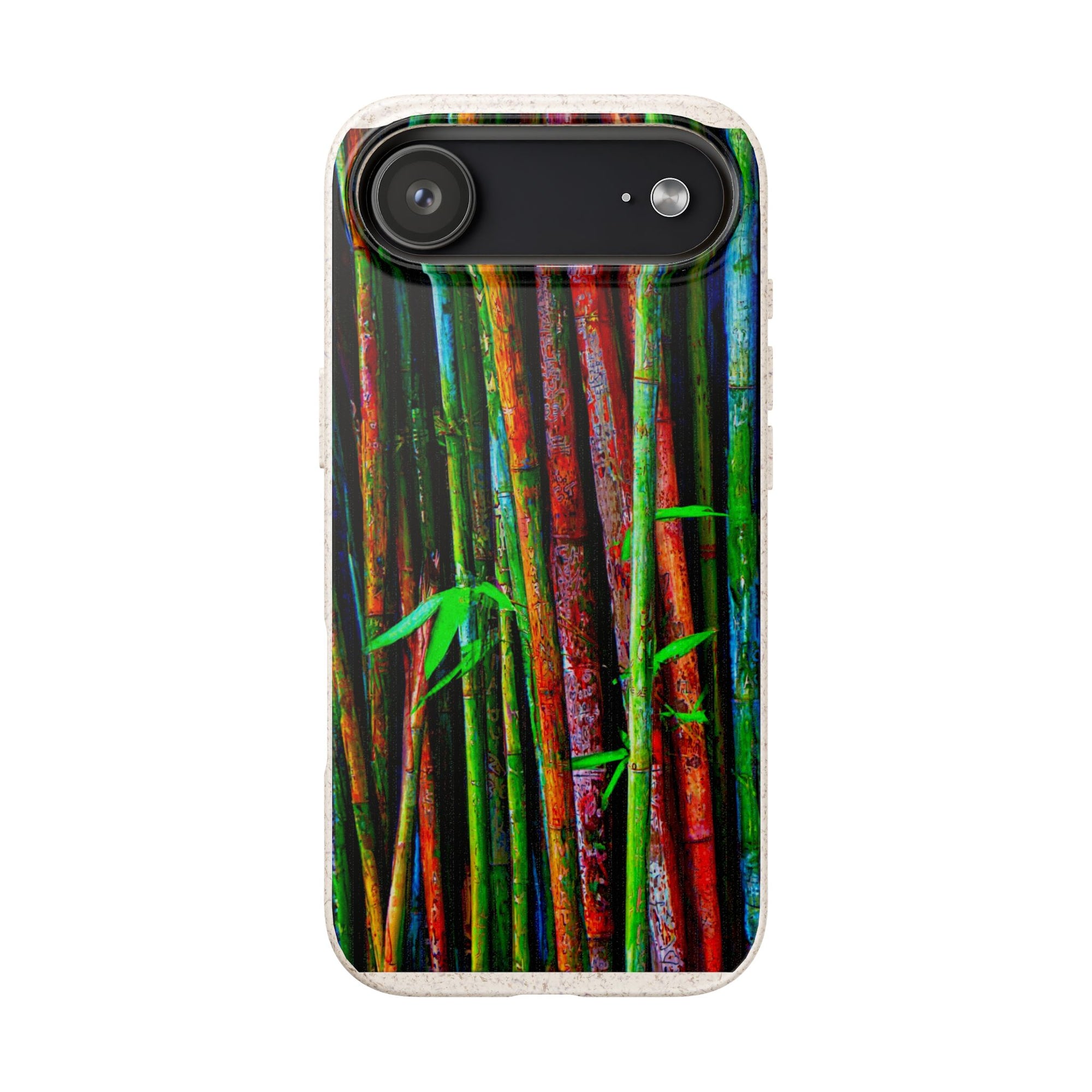 Biodegradable Phone Case — Colorful Bamboo Forest Eco-Friendly iPhone Cover