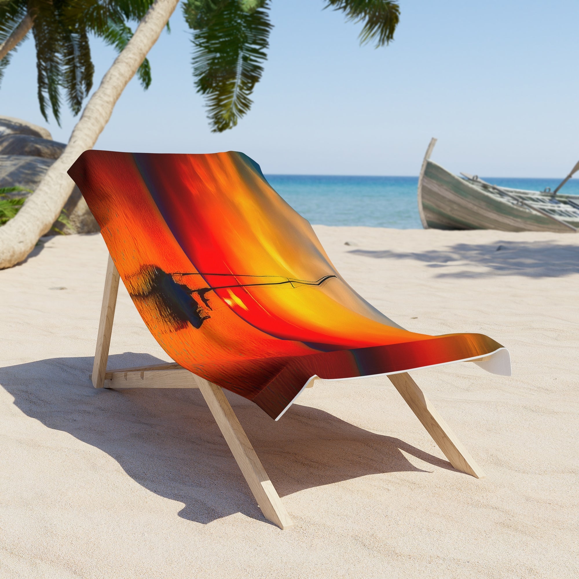 Copy of Copy of Copy of Harbor Boats Beach Towel — Colorful Nautical Marina Artwork