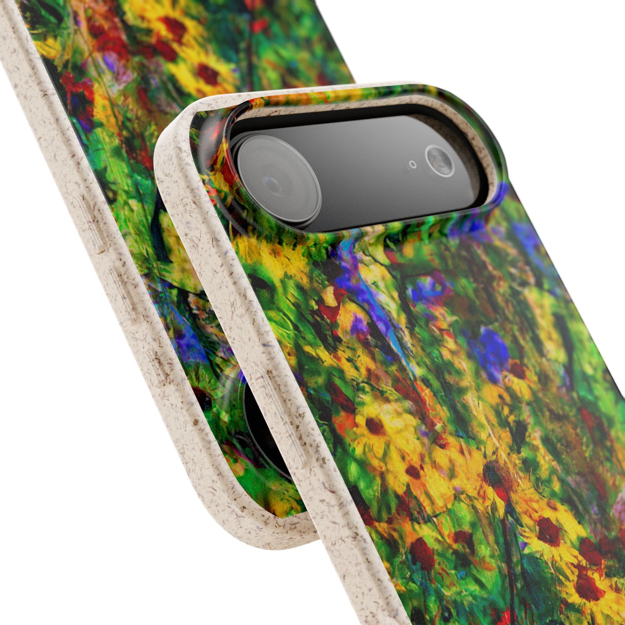 Biodegradable Floral Art Phone Case — Eco-Friendly Abstract Wildflower Design