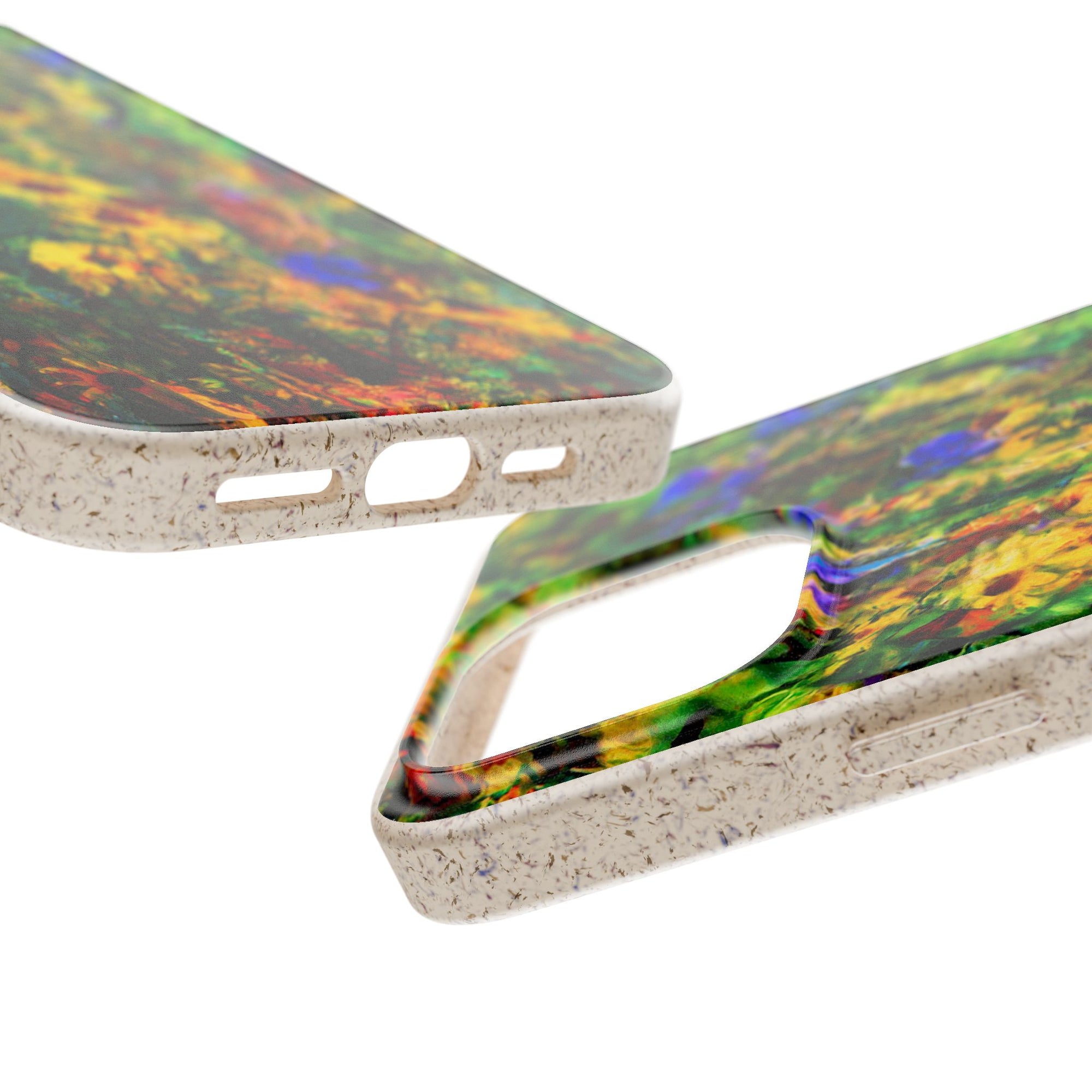 Biodegradable Floral Art Phone Case — Eco-Friendly Abstract Wildflower Design