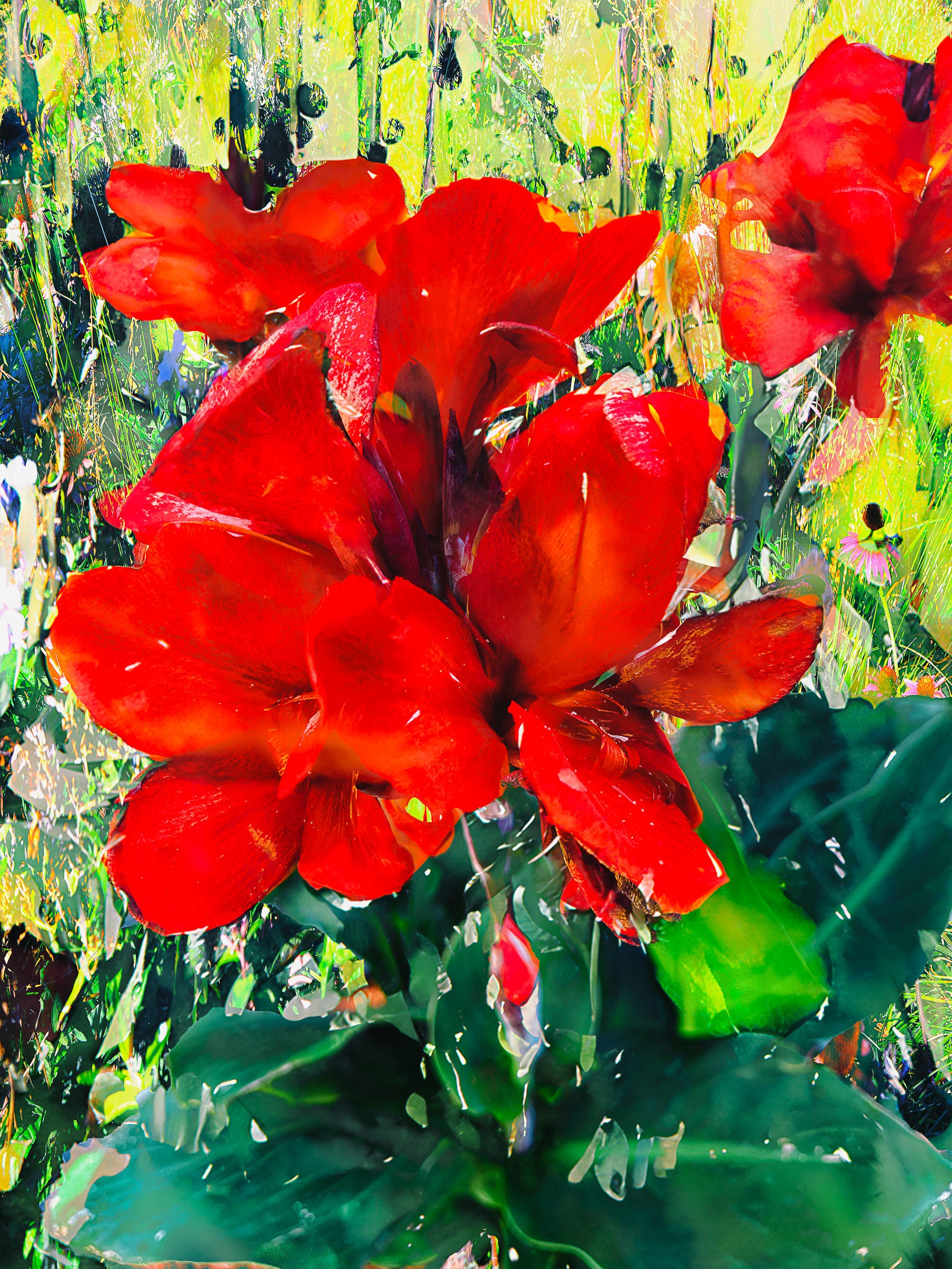 Crimson Canna Lily in Summer Light — Fine Art Floral Print