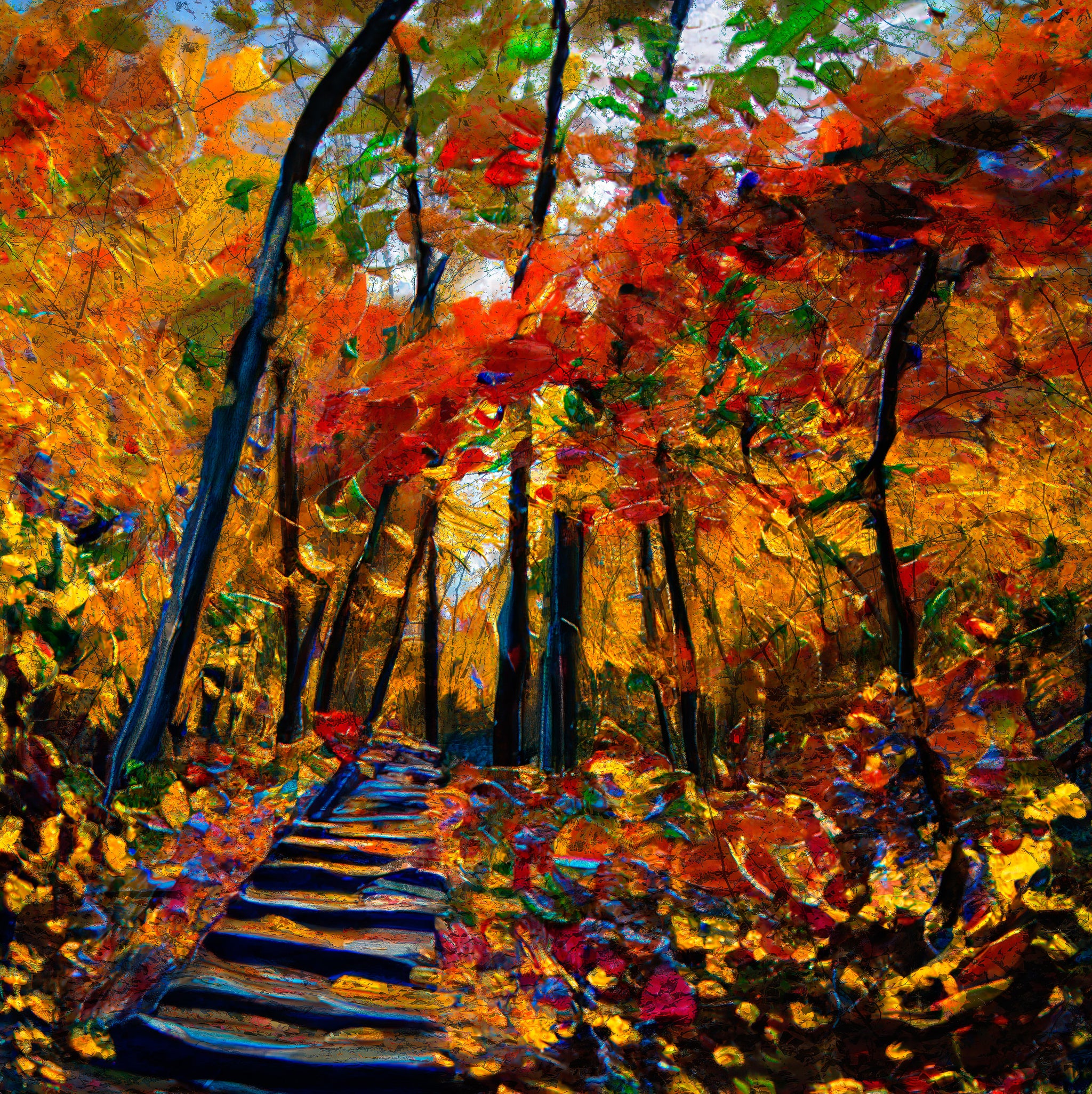 Devil’s Steps in Autumn – Painterly Forest Path