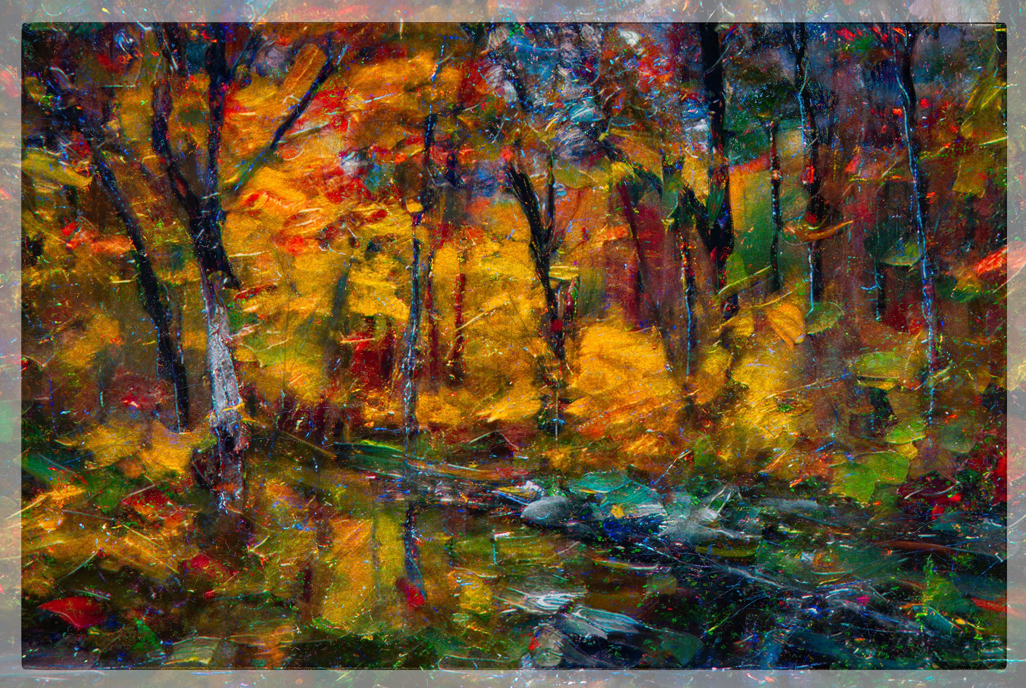 Autumn Immersion | Abstract Fall Forest Reflection