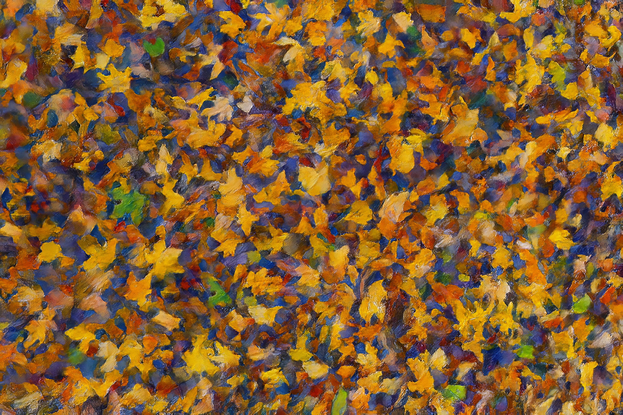 Autumn Mosaic | Abstract Fallen Leaves Fine Art