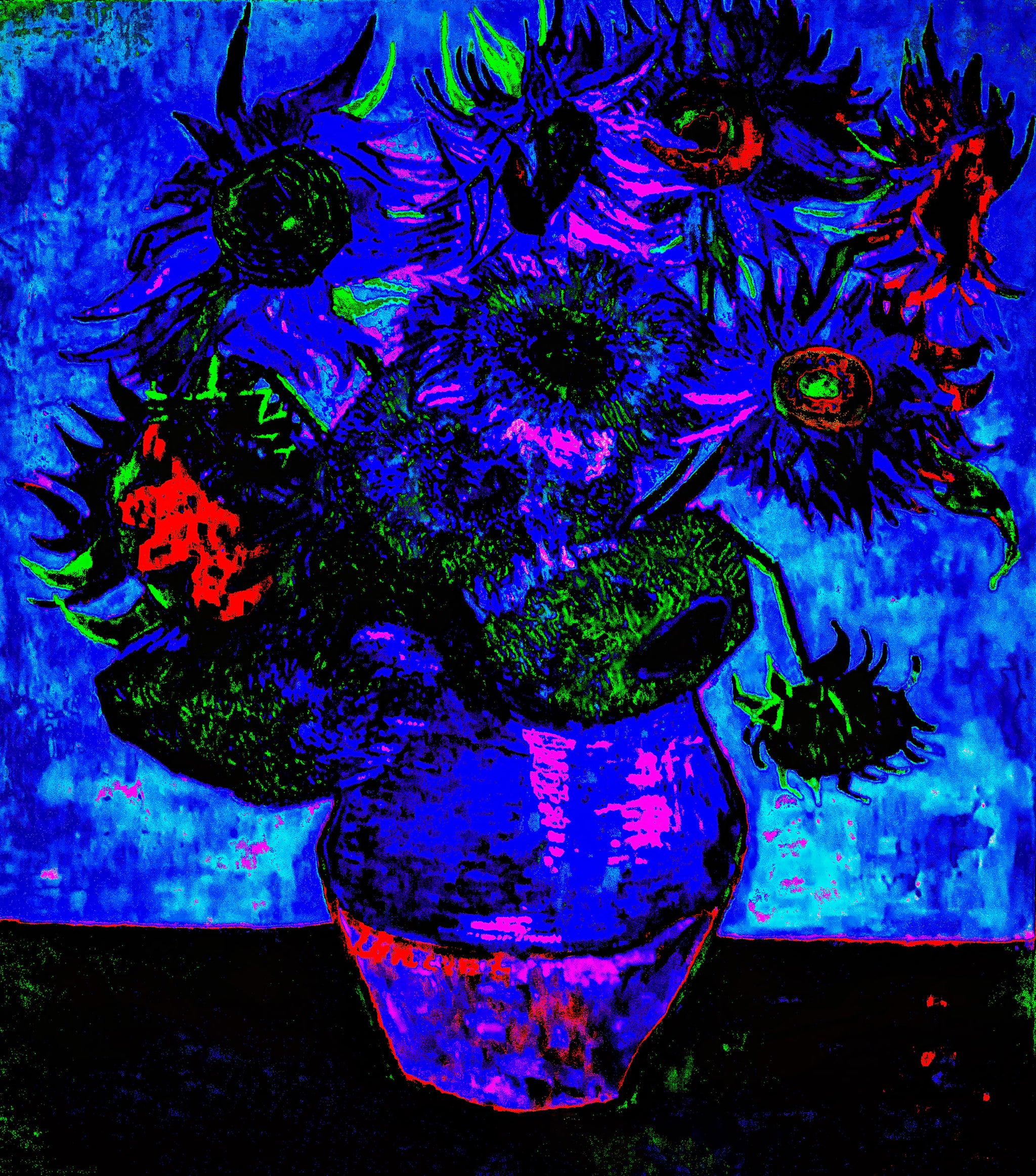 Sunflowers — Midnight Bloom Pop Art