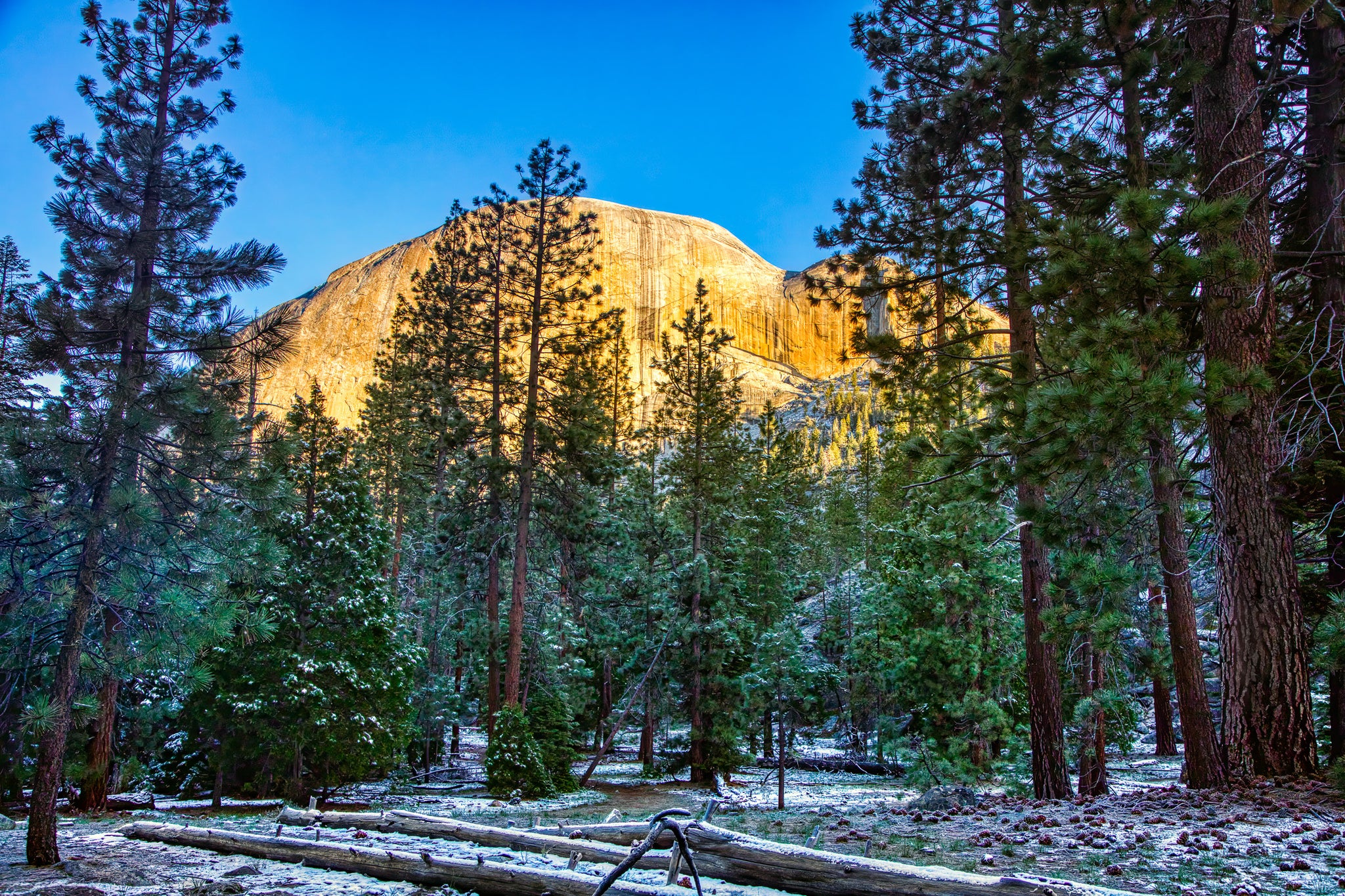 Winter Sun on Half Dome — Yosemite National Park Landscape Wall Art