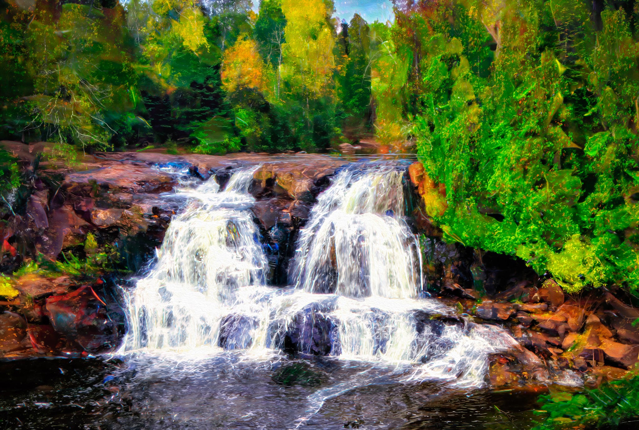 Cascade in Color — Gooseberry Falls State Park Waterfall