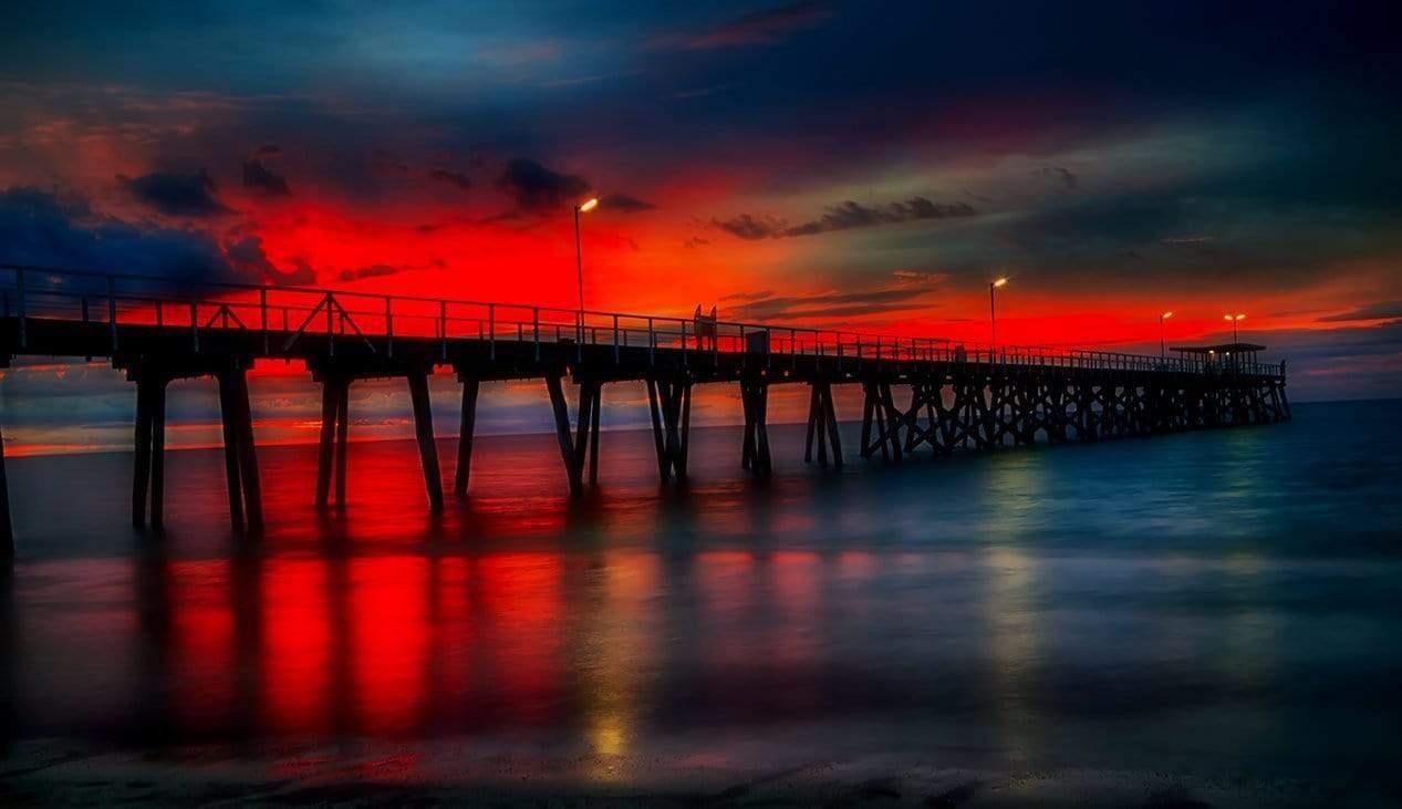 Largs Bay Jetty - Sun was setting on the Indian Ocean, Adelaide, Australia Photograph Bob Hundt Photography 