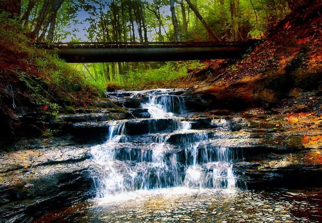 Pictured Rocks Falls - National Lakeshore, Munising Michigan Photograph Bob Hundt Photography 